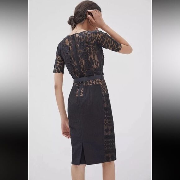 New Anthropologie Byron Lars Carissima Sheath Dress Lace Black Size 2 - Picture 5 of 15